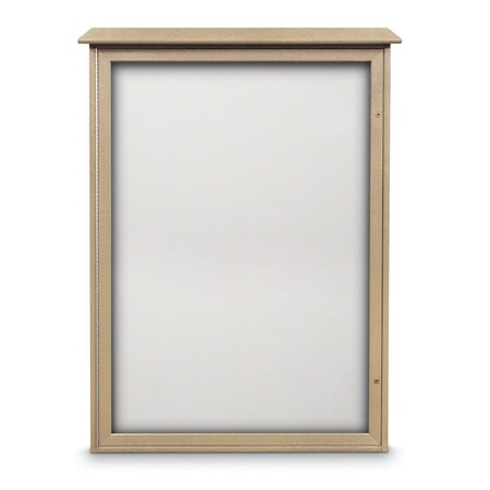 United Visual Products Indoor Enclosed Combo Board, 72"x36", White Frame/Blue & Rubber UVCB7236W-BLUE-RUBBER